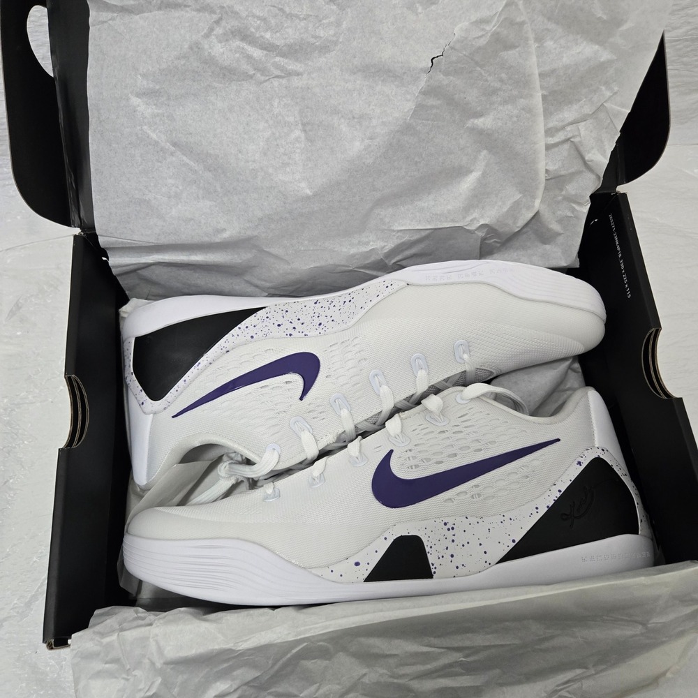 Nike Kobe IX Elite Low EM Protro Halo White Court Purple IH1401-100 Mens Size 12